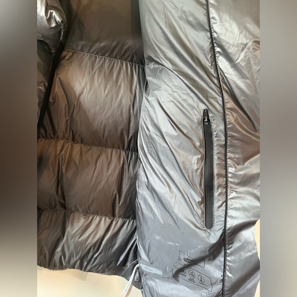 Massimo Dutti Down Puffer Coat in Silver Grey Metallic Size M - Picture 8 of 17